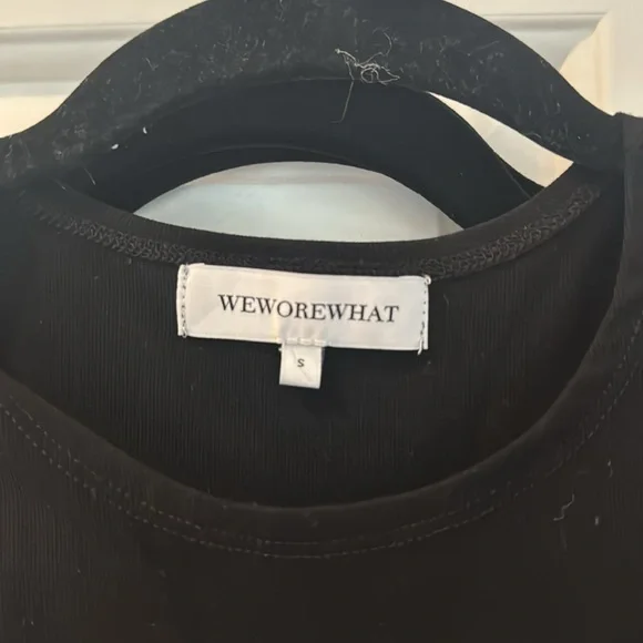 WEWOREWHAT Rib Jersey Scoop Neck Bodysuit Black Size S - Picture 5 of 6